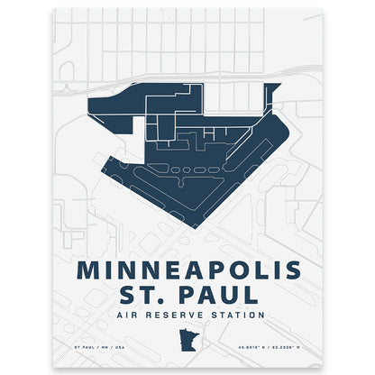 Minneapolis St. Paul Air Reserve Station Map Print