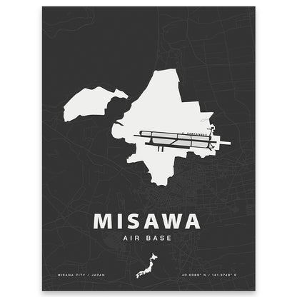 Misawa Air Base Map Print