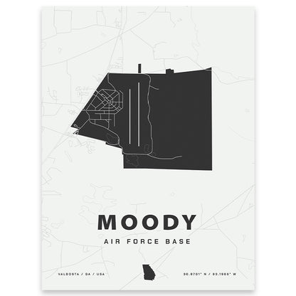 Moody Air Force Base Map Print