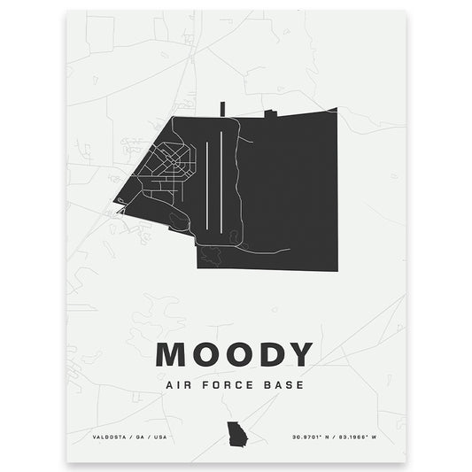 Moody Air Force Base Map Print