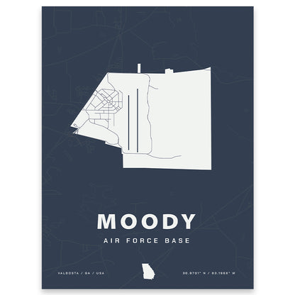 Moody Air Force Base Map Print