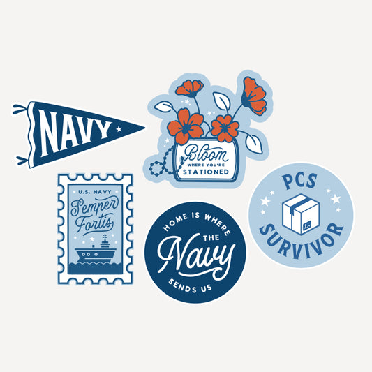 Navy Vinyl Sticker Pack