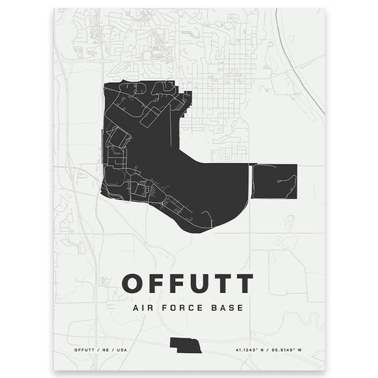 Offutt Air Force Base Map Print