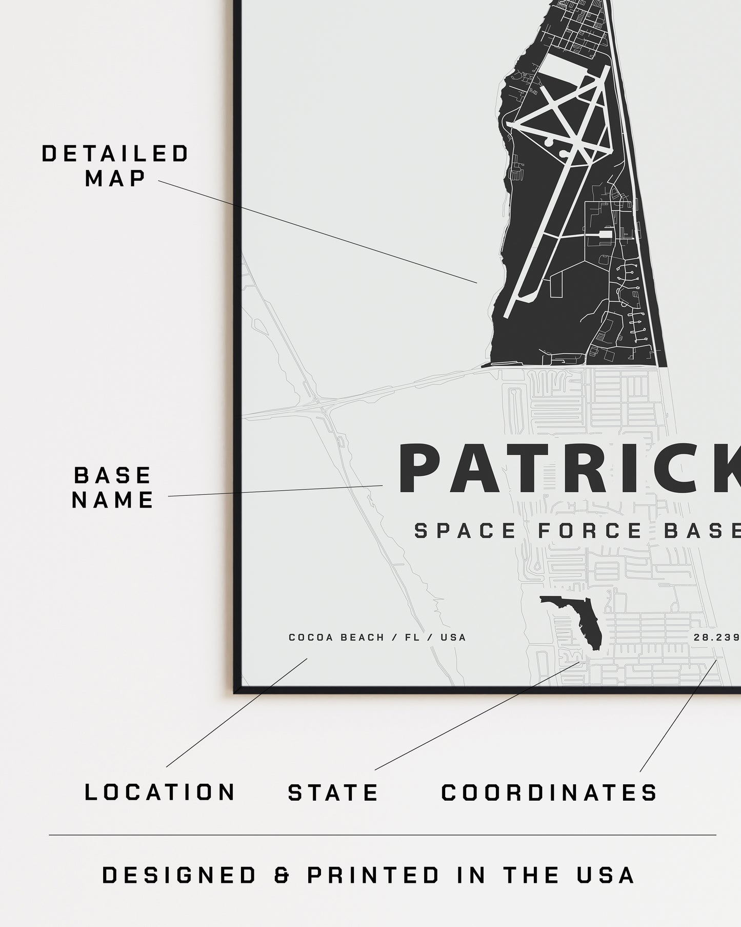 Patrick Space Force Base Map Print