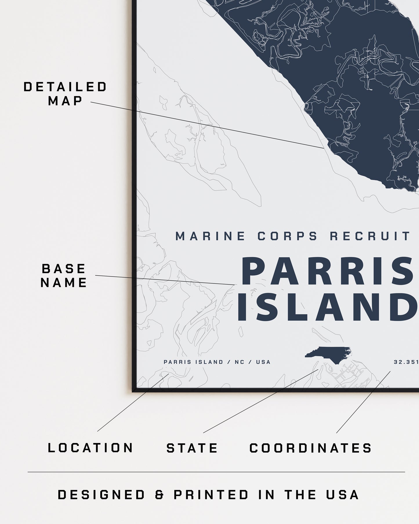 MCRD Parris Island Map Print