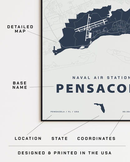 Naval Air Station Pensacola Map Print