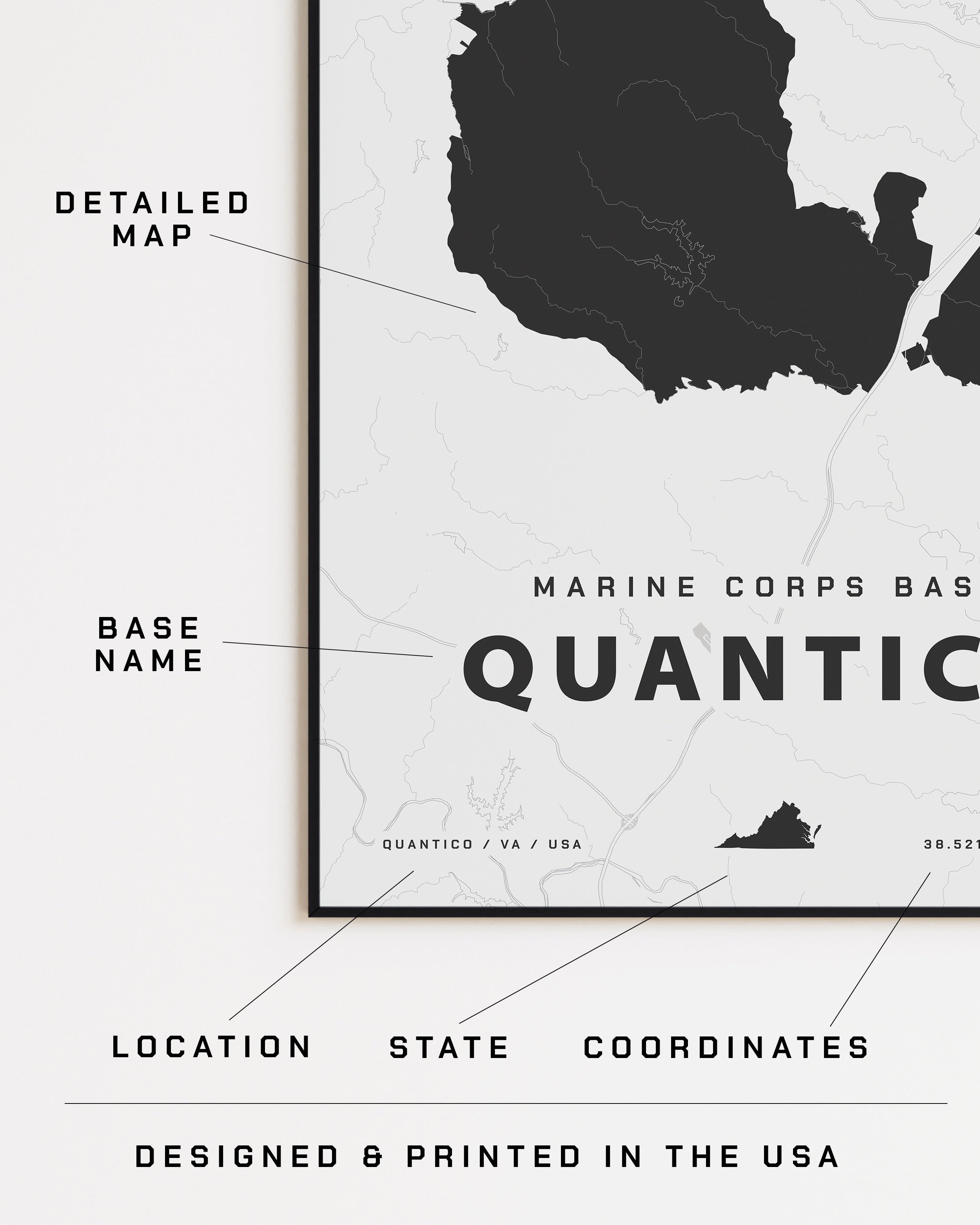 Mapa Quantico Marine Corps Base Quantico Map Print | Home Base Maps