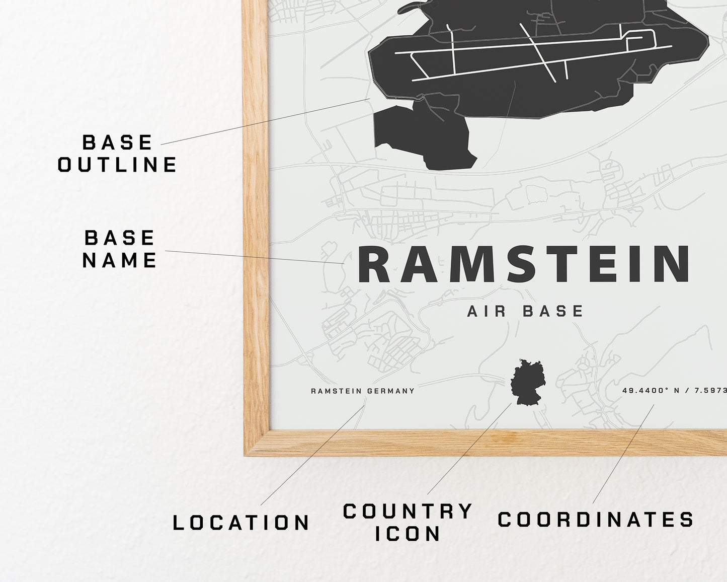 Ramstein Air Base Map Print
