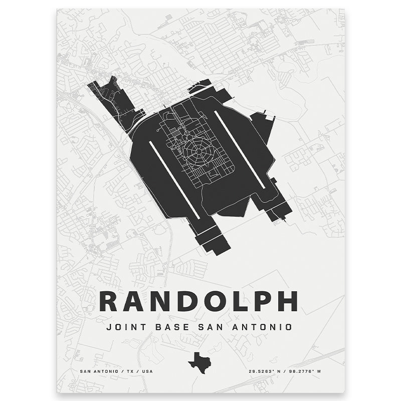 Randolph Joint Base Map Print | Home Base Maps