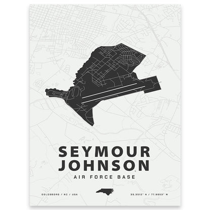 Seymour Johnson Air Force Base Map Print