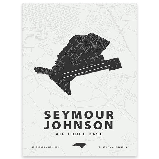 Seymour Johnson Air Force Base Map Print