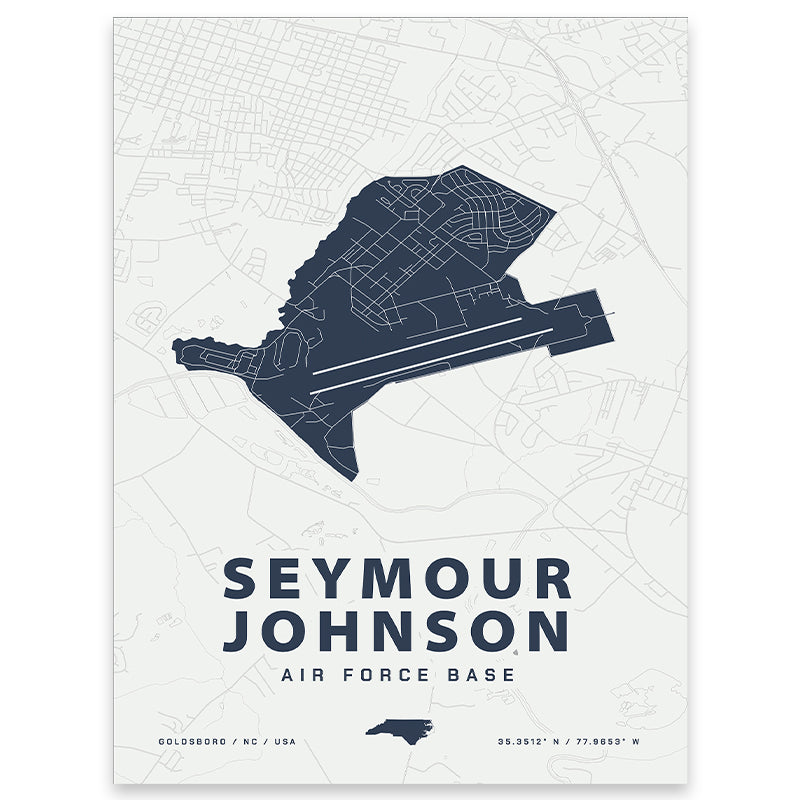 Seymour Johnson Air Force Base Map Print