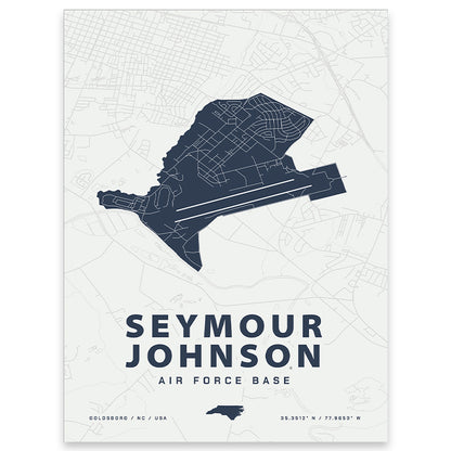 Seymour Johnson Air Force Base Map Print
