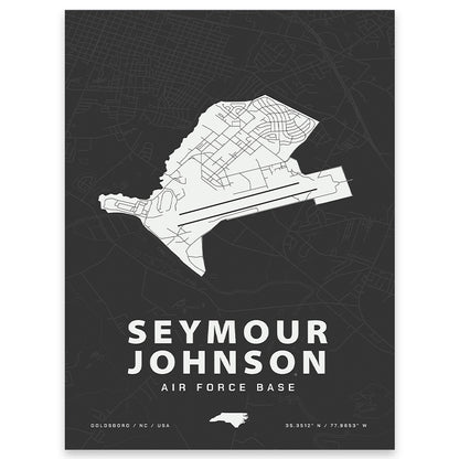 Seymour Johnson Air Force Base Map Print