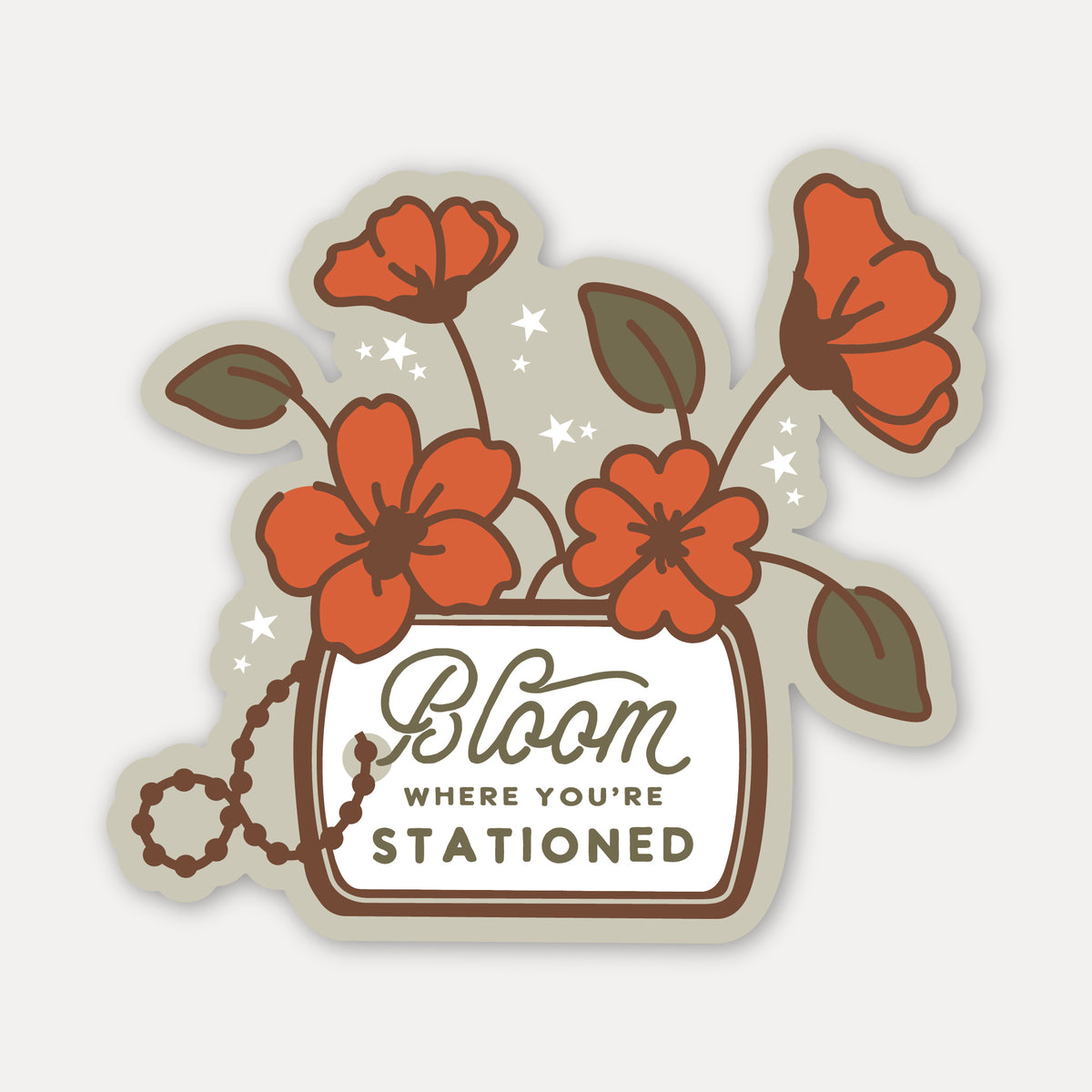 Bloom Where You're Stationed Vinyl Sticker