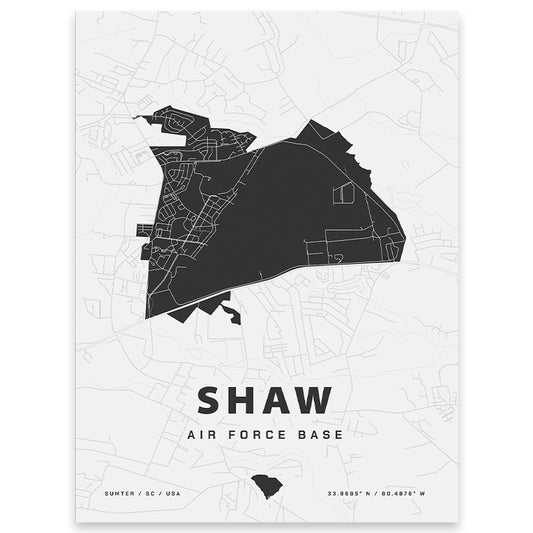 Shaw Air Force Base Map Print