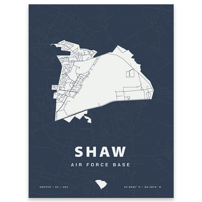 Shaw Air Force Base Map Print