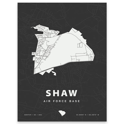 Shaw Air Force Base Map Print