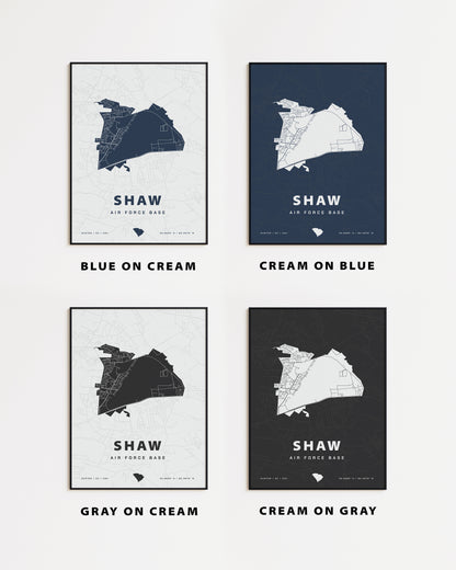 Shaw Air Force Base Map Print