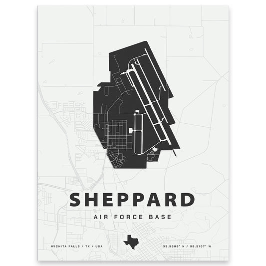 Sheppard Air Force Base Map Print