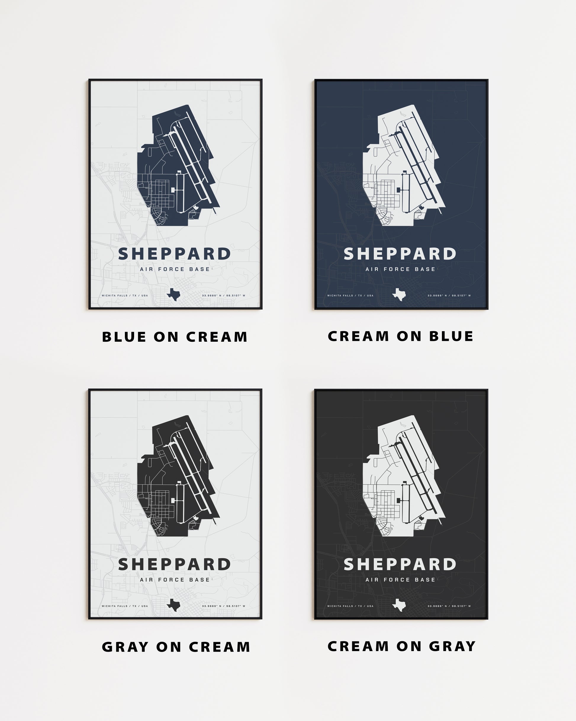 Sheppard Air Force Base Map Print | Home Base Maps