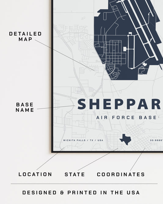 Sheppard Air Force Base Map Print