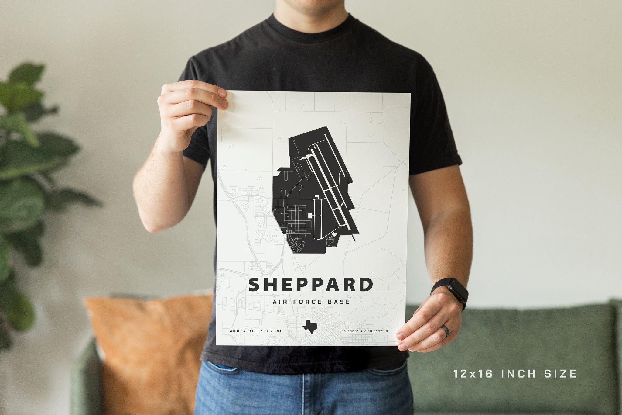 Sheppard Air Force Base Map Print | Home Base Maps