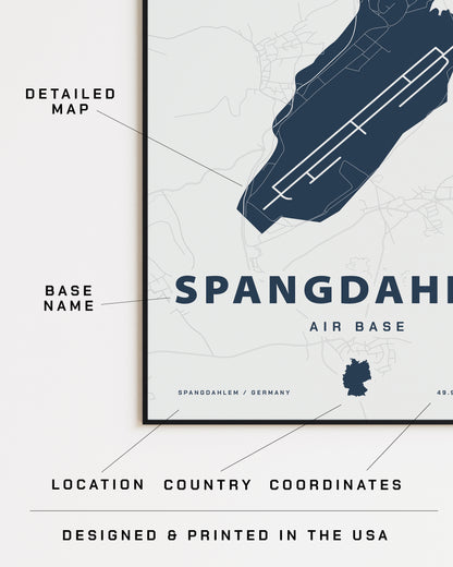 Spangdahlem Air Base Map Print