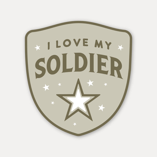 I Love My Soldier Sticker