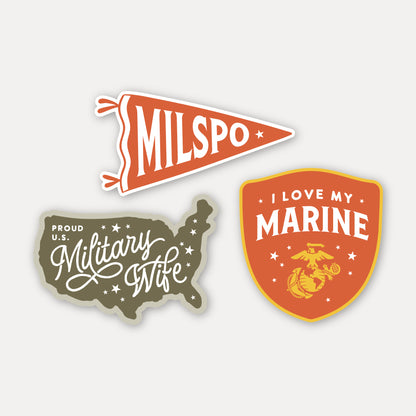 Marine Corps Wife Vinyl Sticker Pack