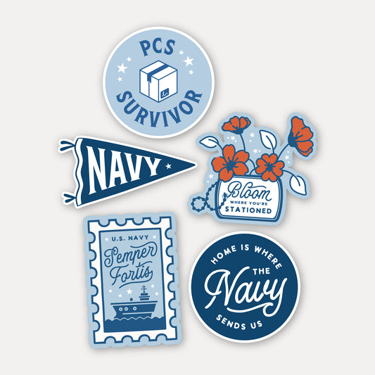 Navy Vinyl Sticker Pack