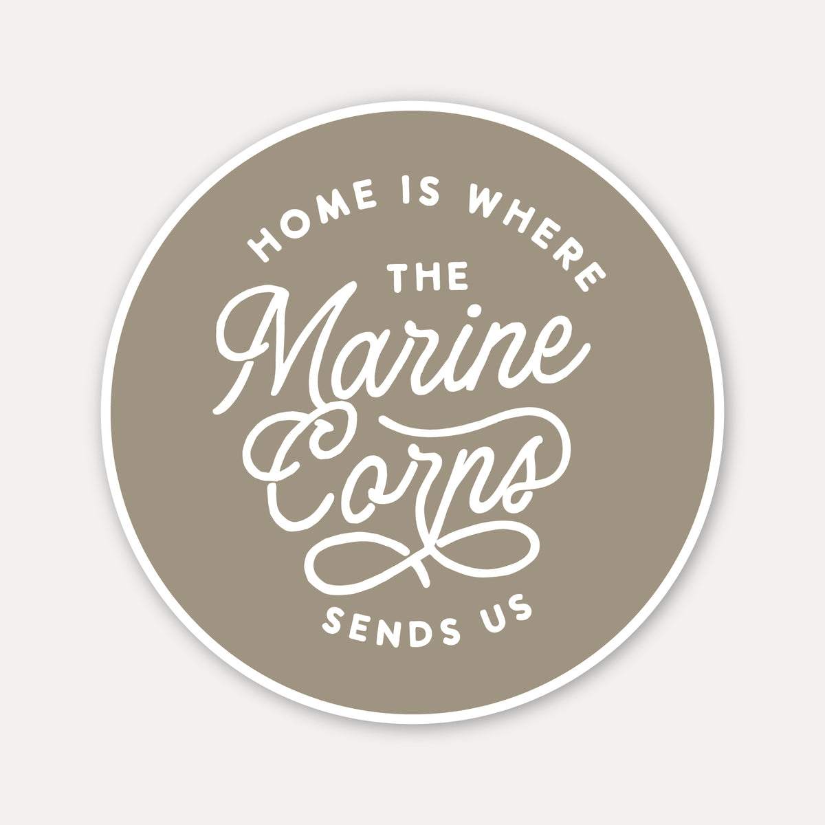 Home is where the Marine Corps sends us Vinyl Sticker