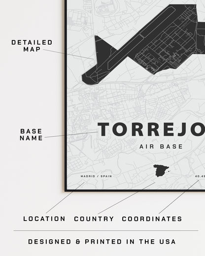 Torrejon Air Base Map Print