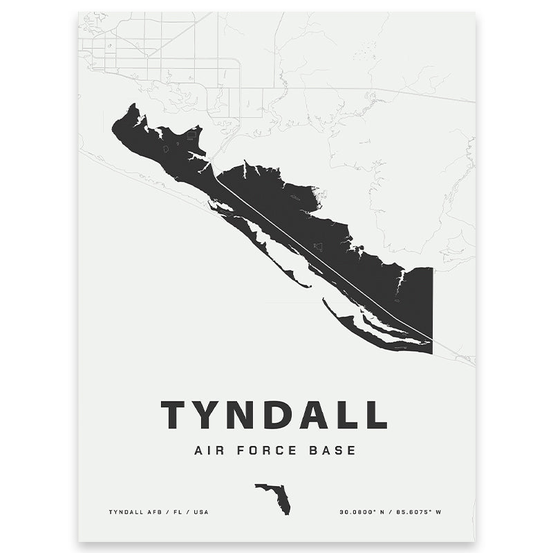 Tyndall Air Force Base Map Print | Home Base Maps