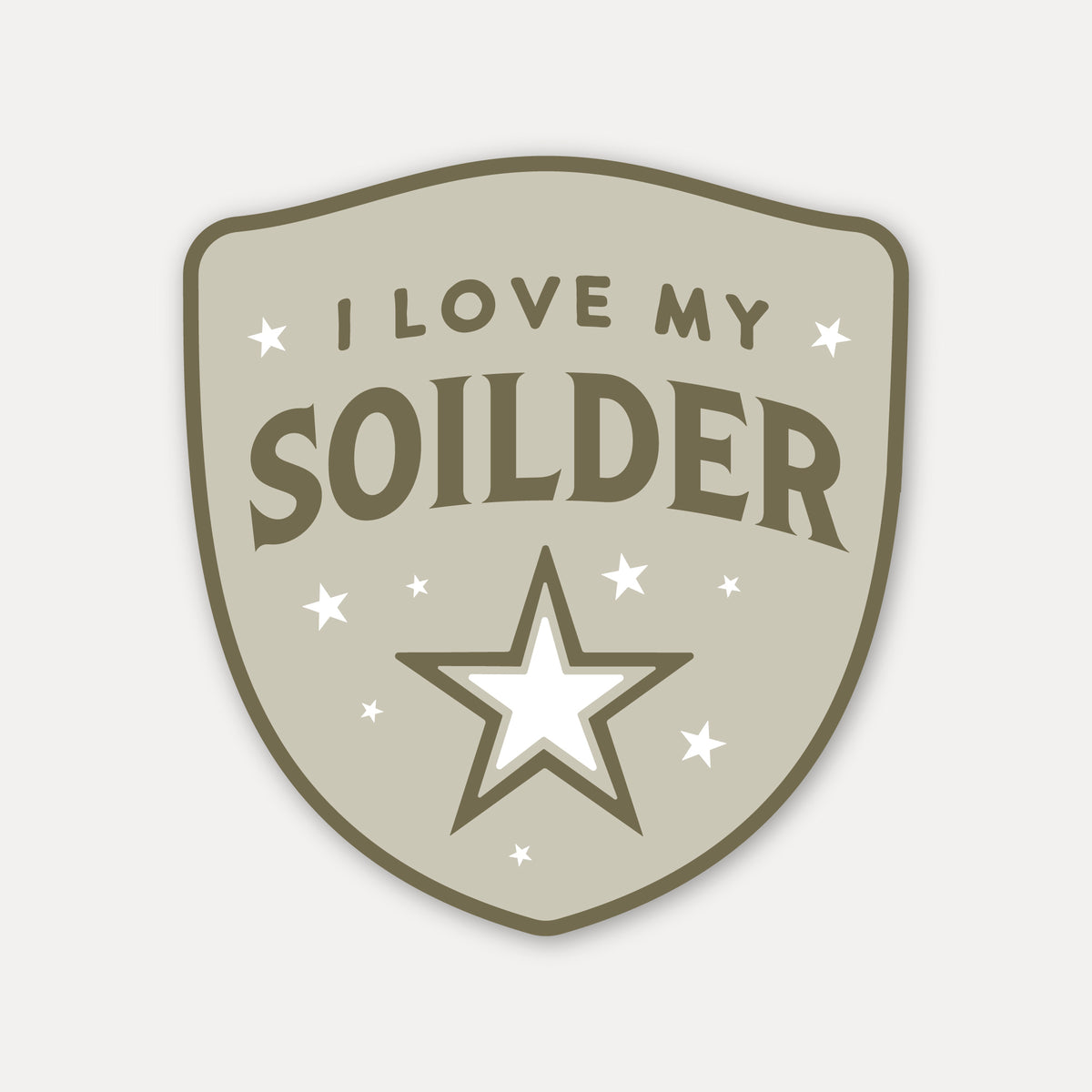 I Love My Soilder Sticker