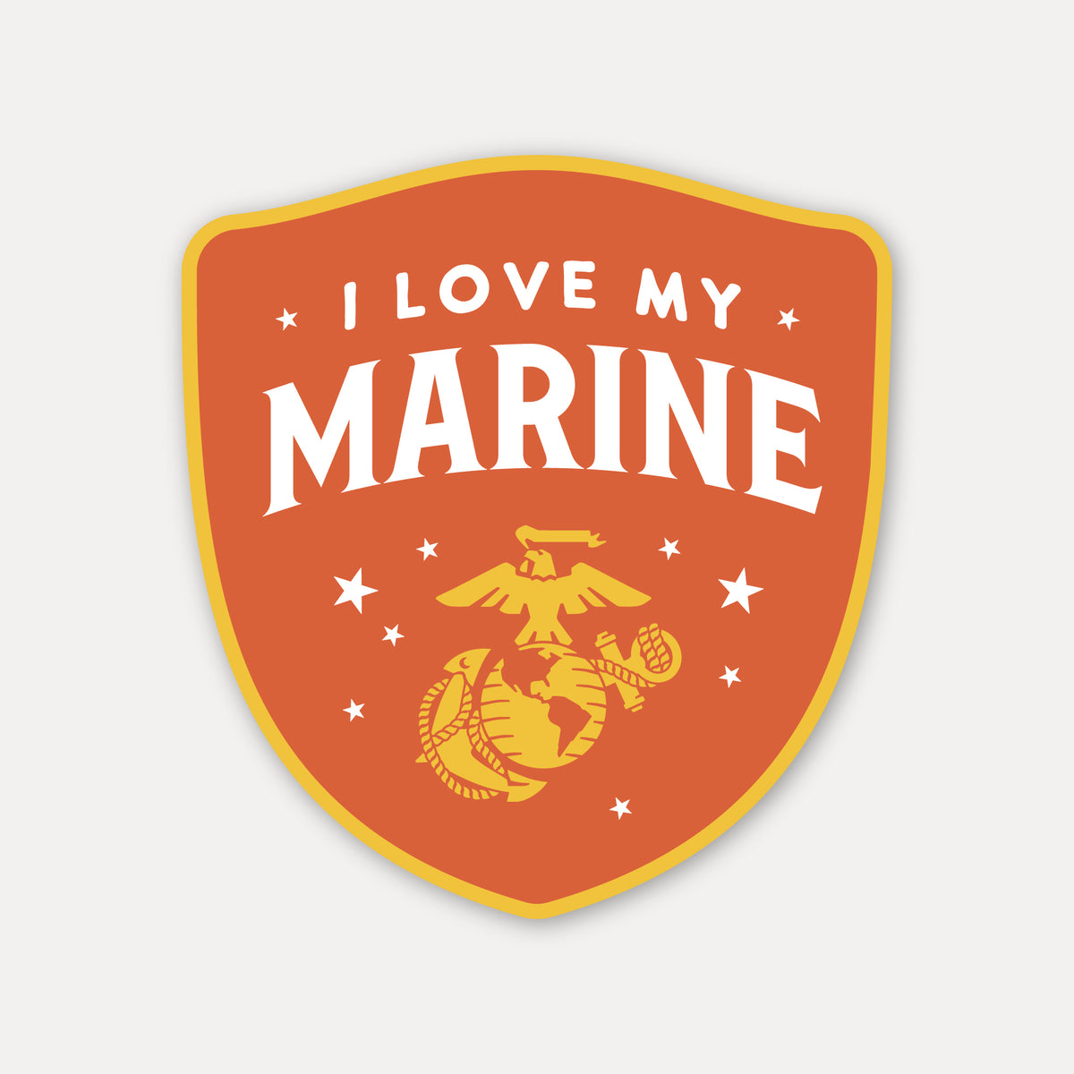 I Love My Marine Sticker