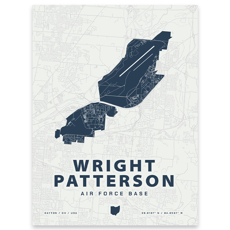 Wright Patterson Air Force Base Map Print