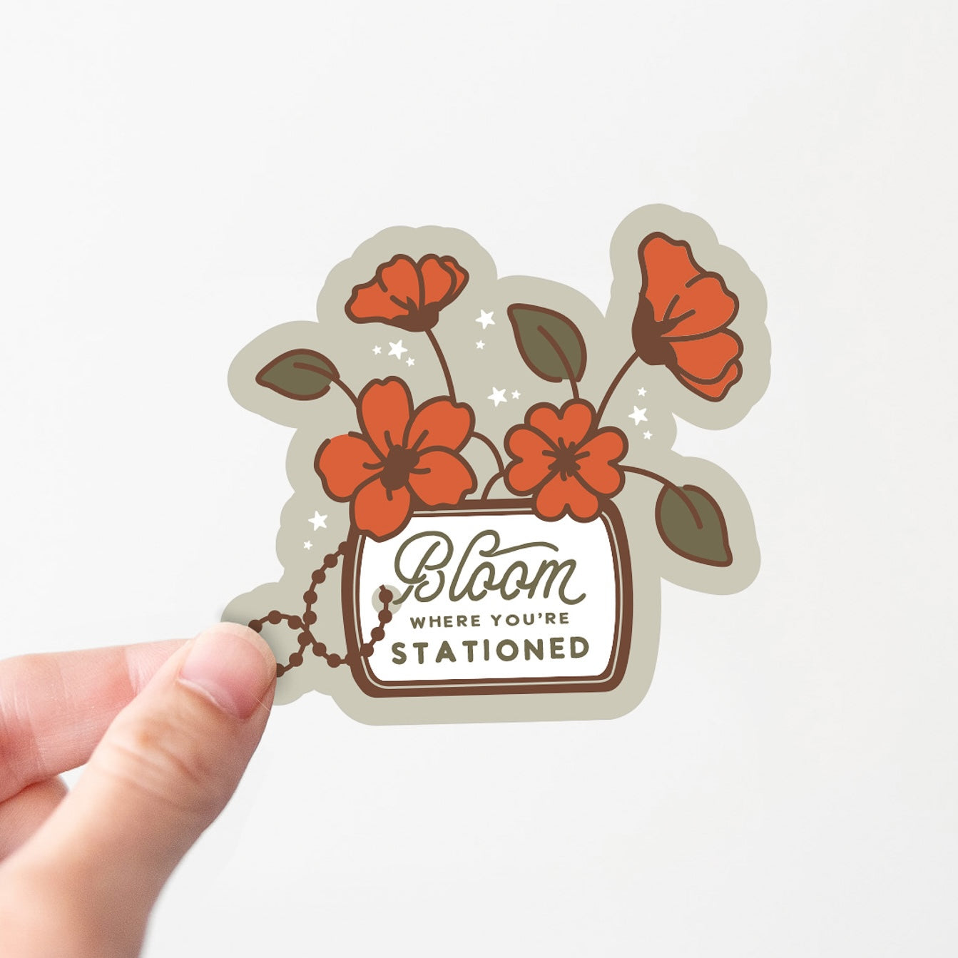 Bloom Where You're Stationed Vinyl Sticker