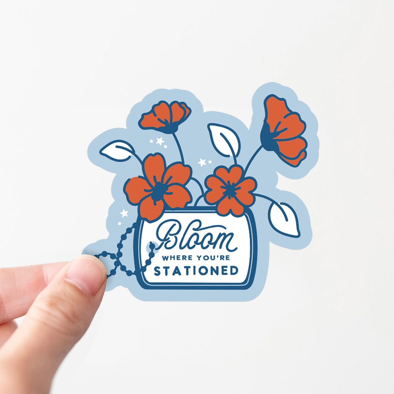 Bloom Where You're Stationed Vinyl Sticker