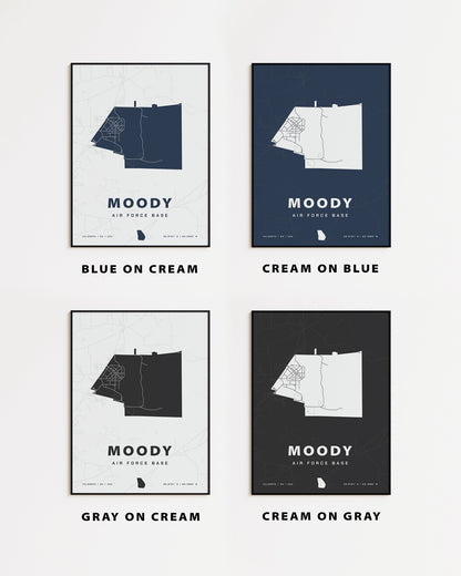 Moody Air Force Base Map Print