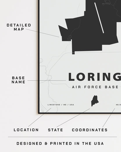 Loring Air Force Base Map Print
