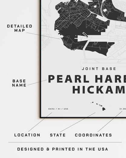 Joint Base Pearl Harbor-Hickam Map Print