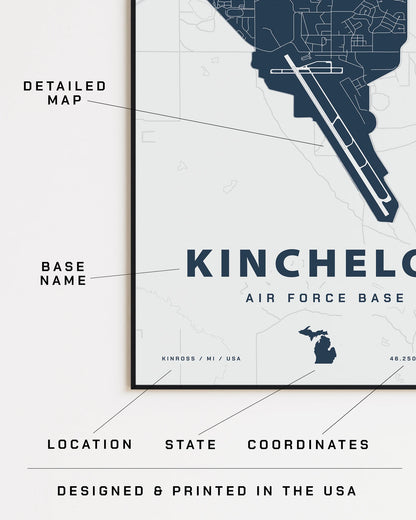 Kincheloe Air Force Base Map Print