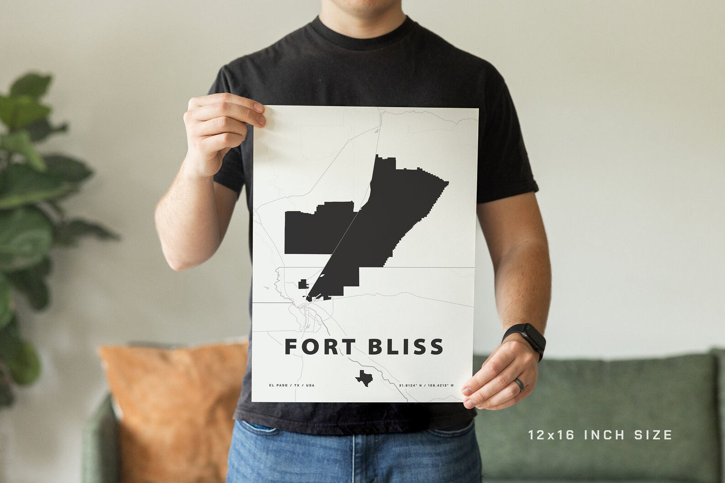 Fort Bliss Map Print