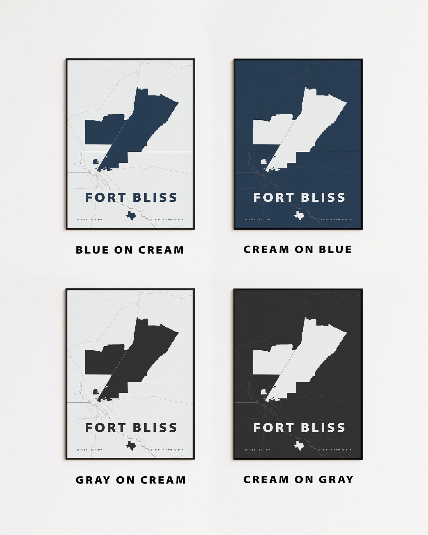 Fort Bliss Map Print