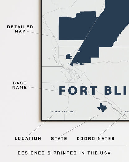 Fort Bliss Map Print