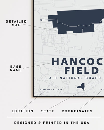 Hancock Field Air National Guard Base Map Print