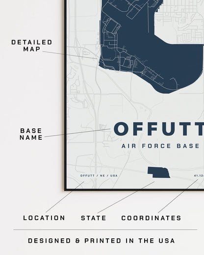 Offutt Air Force Base Map Print