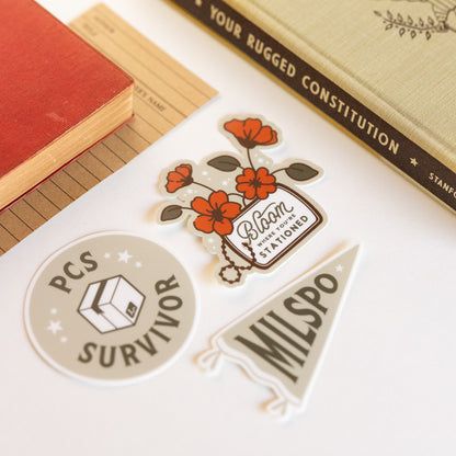 Military Spouse Pennant Vinyl Sticker