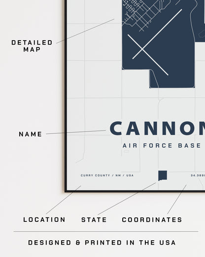 Cannon Air Force Base Map Print